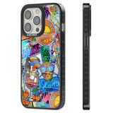 Tropical Vibes Collage Black Impact Phone Case for iPhone 13 Pro, iPhone 14 Pro, iPhone 15 Pro