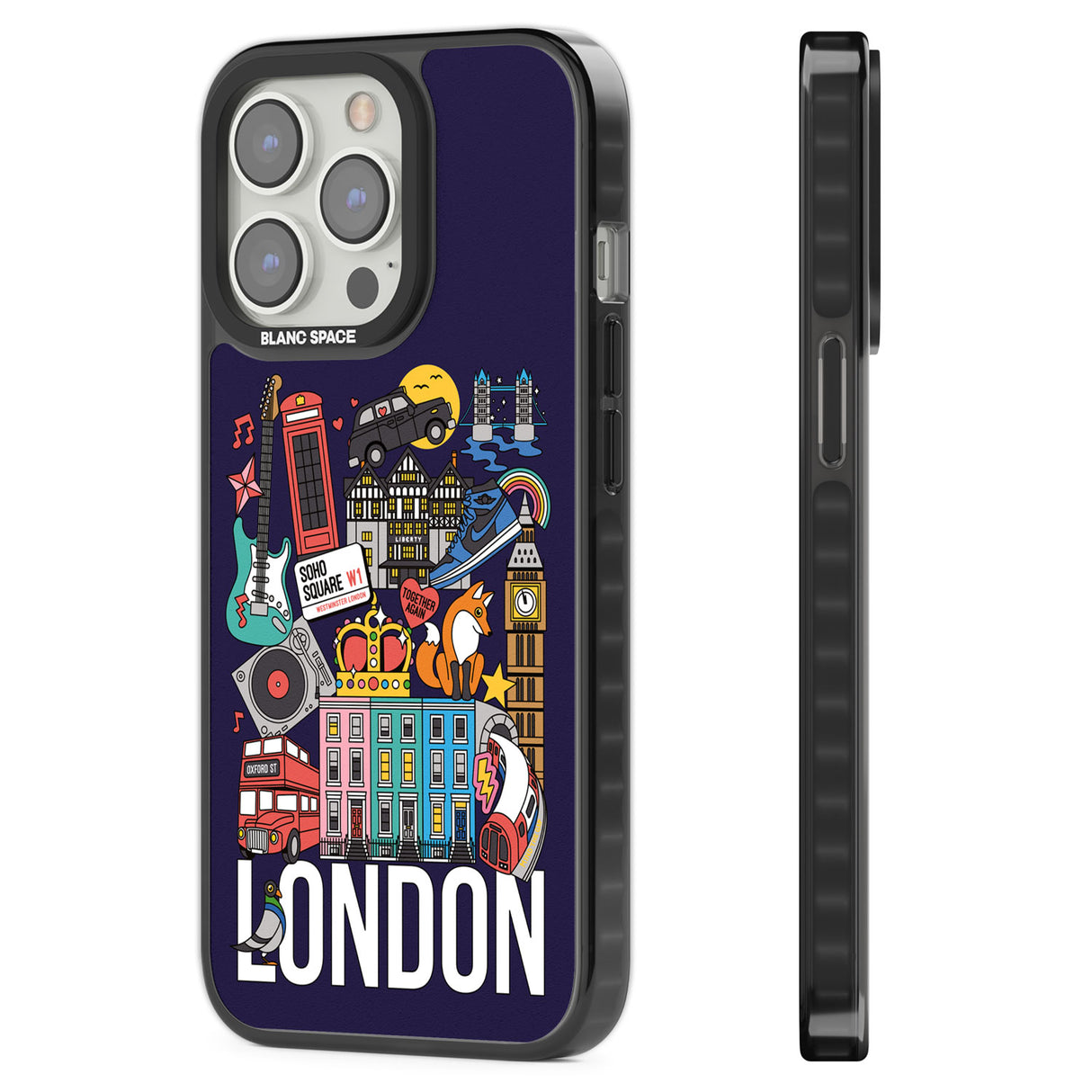 London Calling Black Impact Phone Case for iPhone 13 Pro, iPhone 14 Pro, iPhone 15 Pro