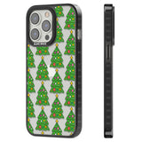 Christmas Tree Pattern (Clear) Black Impact Phone Case for iPhone 13 Pro, iPhone 14 Pro, iPhone 15 Pro