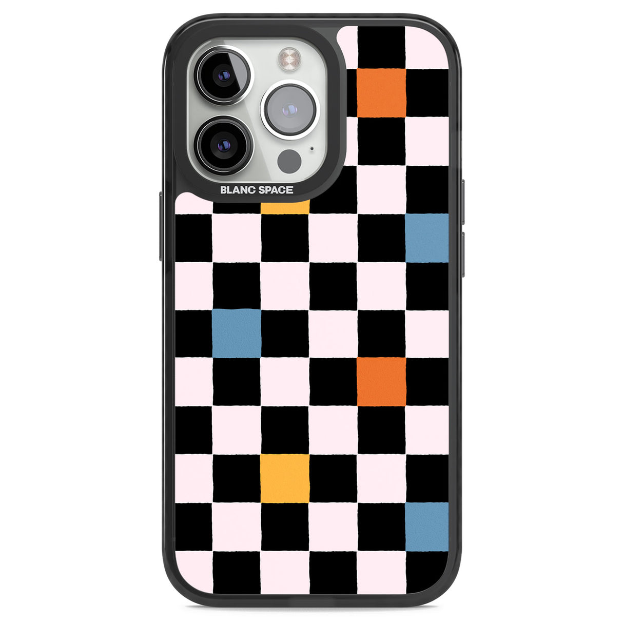 Vibrant Retro Checkered Black Impact Phone Case for iPhone 13 Pro, iPhone 14 Pro, iPhone 15 Pro