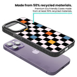 Vibrant Retro Checkered Black Impact Phone Case for iPhone 13 Pro, iPhone 14 Pro, iPhone 15 Pro