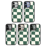 Green & Cream Wavy Check Black Impact Phone Case for iPhone 13 Pro, iPhone 14 Pro, iPhone 15 Pro