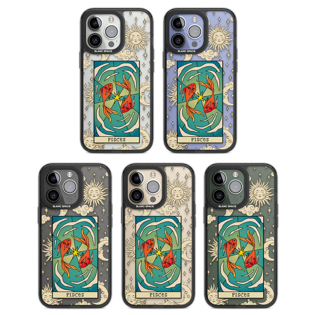 Celestial Zodiac - Pisces Black Impact Phone Case for iPhone 13 Pro, iPhone 14 Pro, iPhone 15 Pro