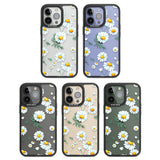 Vintage Painted Daisies Black Impact Phone Case for iPhone 13 Pro, iPhone 14 Pro, iPhone 15 Pro