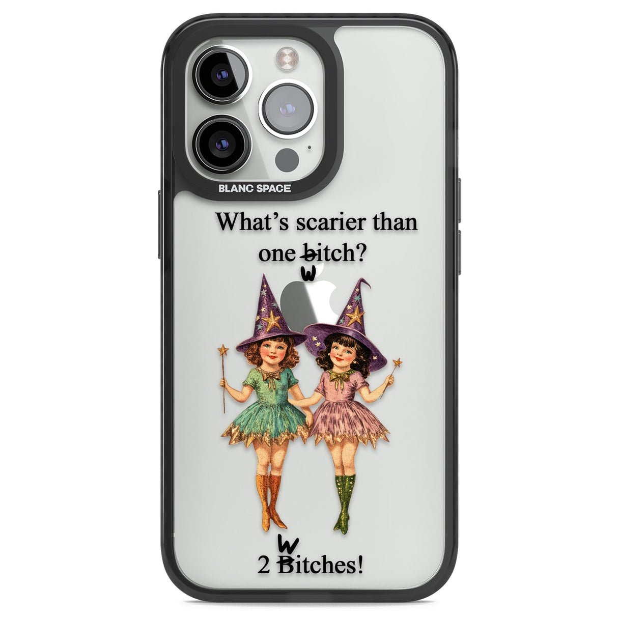 Two Witches Black Impact Phone Case for iPhone 13 Pro, iPhone 14 Pro, iPhone 15 Pro