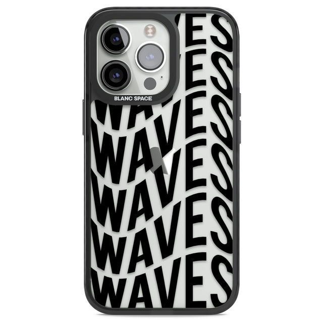 WAVES Black Impact Phone Case for iPhone 13 Pro, iPhone 14 Pro, iPhone 15 Pro