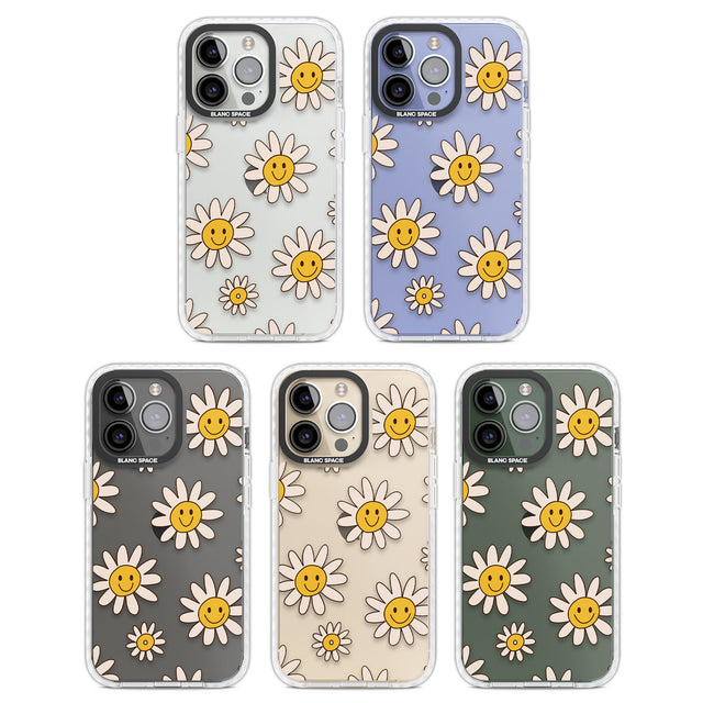 Daisy Faces Clear Impact Phone Case for iPhone 13 Pro, iPhone 14 Pro, iPhone 15 Pro