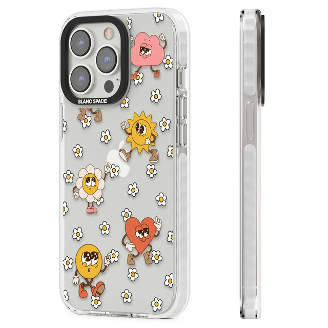 Daisies & Friends Clear Impact Phone Case for iPhone 13 Pro, iPhone 14 Pro, iPhone 15 Pro