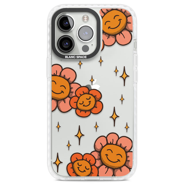 Mellow Flowers Clear Impact Phone Case for iPhone 13 Pro, iPhone 14 Pro, iPhone 15 Pro