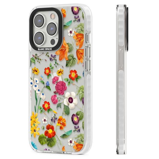 Whimsical Wildflowers Clear Impact Phone Case for iPhone 13 Pro, iPhone 14 Pro, iPhone 15 Pro