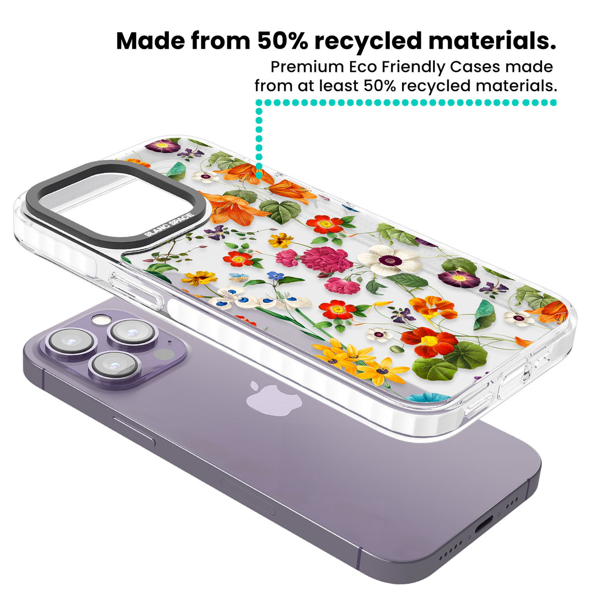 Whimsical Wildflowers Clear Impact Phone Case for iPhone 13 Pro, iPhone 14 Pro, iPhone 15 Pro
