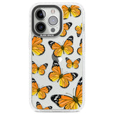 Sun-Yellow Butterflies Clear Impact Phone Case for iPhone 13 Pro, iPhone 14 Pro, iPhone 15 Pro