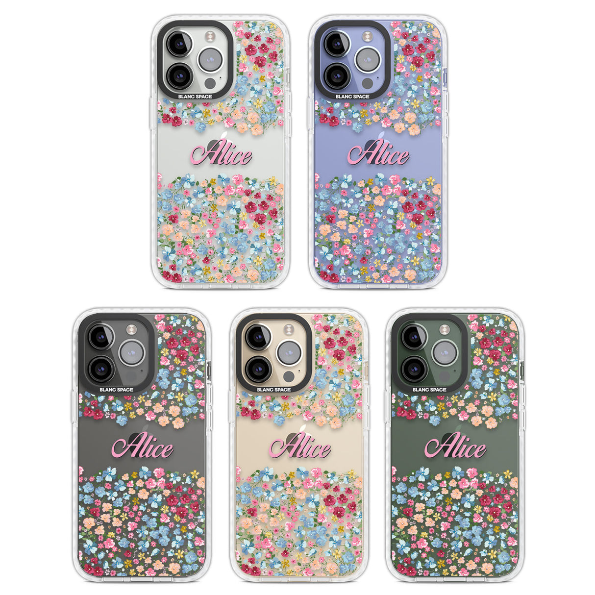 Personalised Venetian Meadow Clear Impact Phone Case for iPhone 13 Pro, iPhone 14 Pro, iPhone 15 Pro