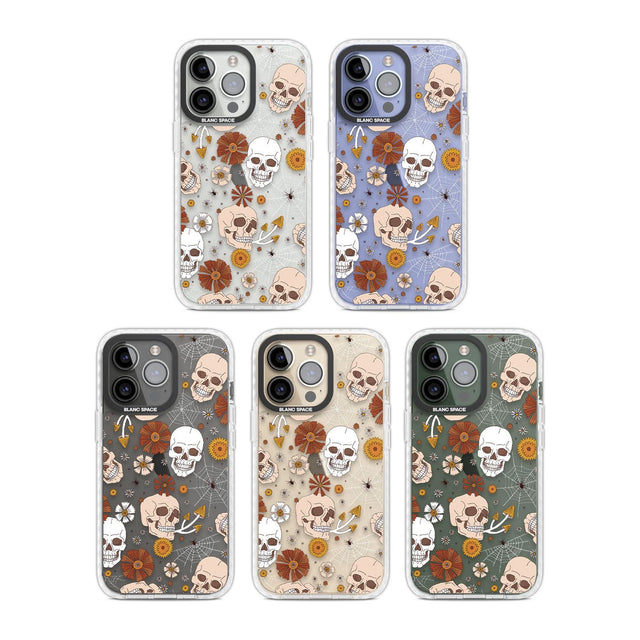 Halloween Skulls and FlowersPhone Case for iPhone 14 Pro