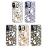 Cute Ghost and Skulls Pattern Clear Impact Phone Case for iPhone 13 Pro, iPhone 14 Pro, iPhone 15 Pro