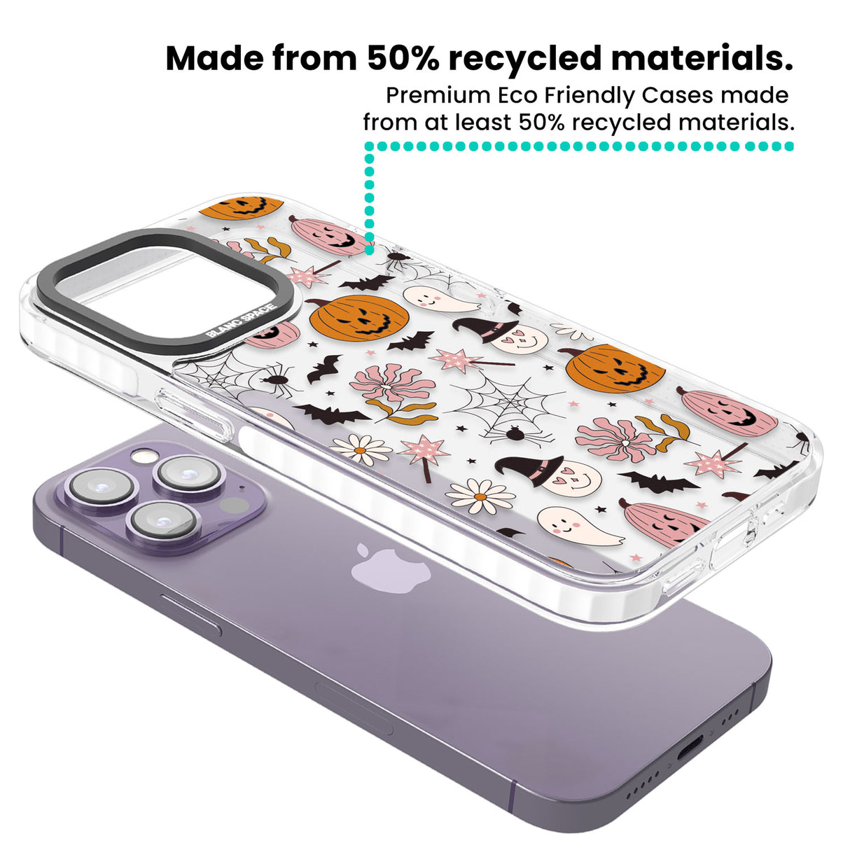 Spooky Mix Clear Impact Phone Case for iPhone 13 Pro, iPhone 14 Pro, iPhone 15 Pro