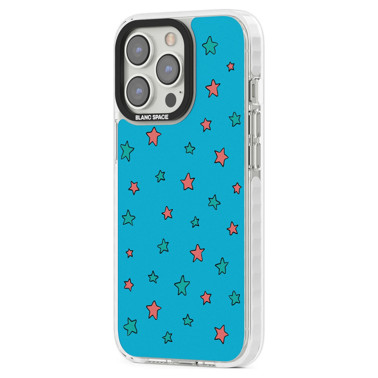 Blue Heartstopper Stars Pattern Phone Case for iPhone 14 Pro