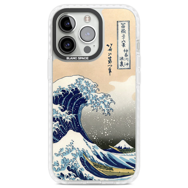 Great Wave Clear Impact Phone Case for iPhone 13 Pro, iPhone 14 Pro, iPhone 15 Pro