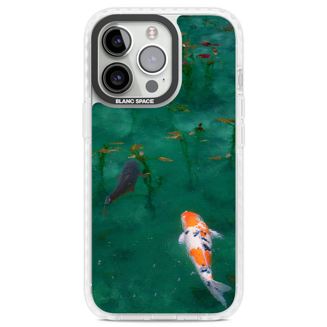 Koi Fish Clear Impact Phone Case for iPhone 13 Pro, iPhone 14 Pro, iPhone 15 Pro