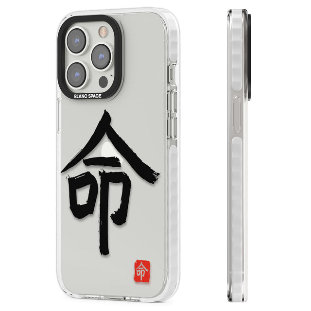 Japanese Kanji - Life Clear Impact Phone Case for iPhone 13 Pro, iPhone 14 Pro, iPhone 15 Pro