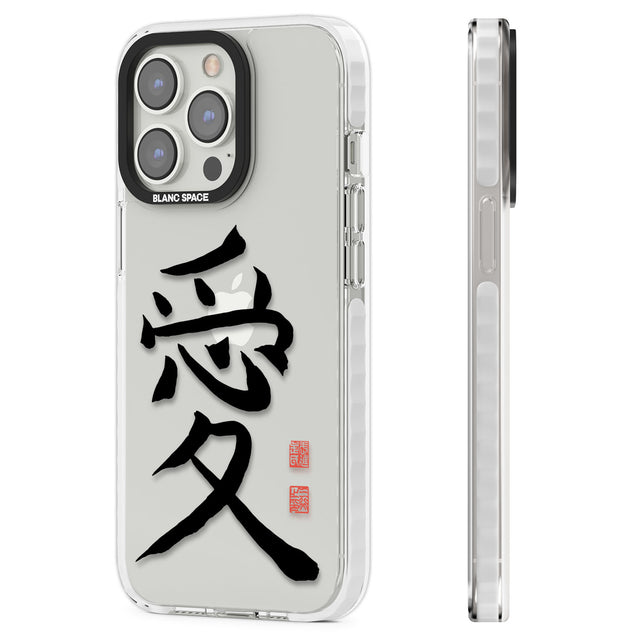 Japanese Kanji - Love Clear Impact Phone Case for iPhone 13 Pro, iPhone 14 Pro, iPhone 15 Pro