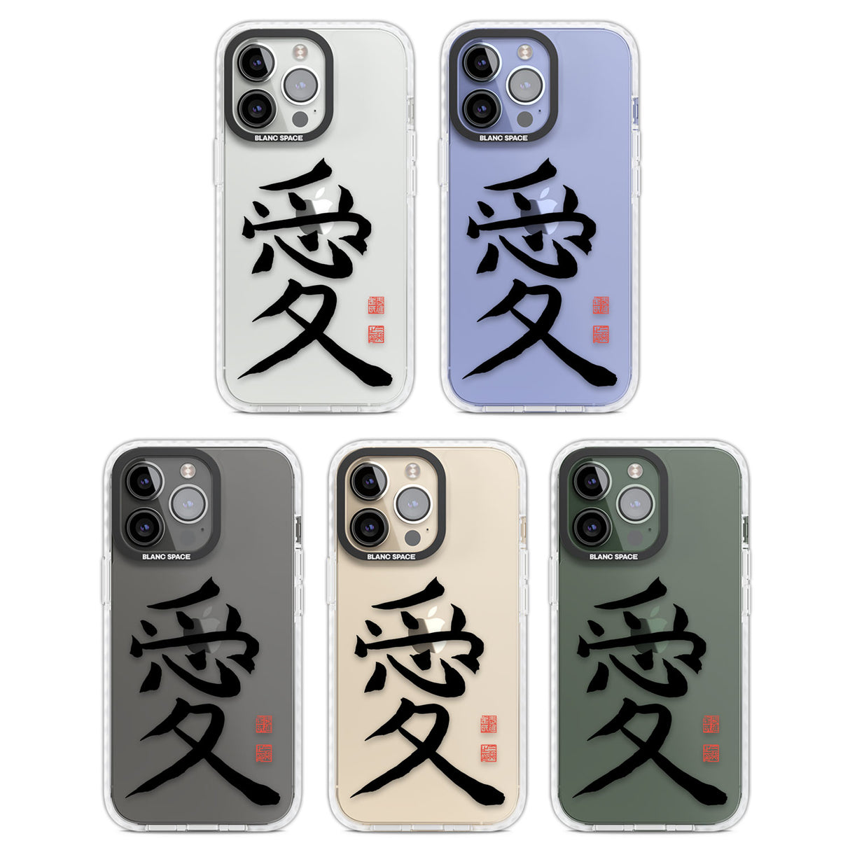 Japanese Kanji - Love Clear Impact Phone Case for iPhone 13 Pro, iPhone 14 Pro, iPhone 15 Pro