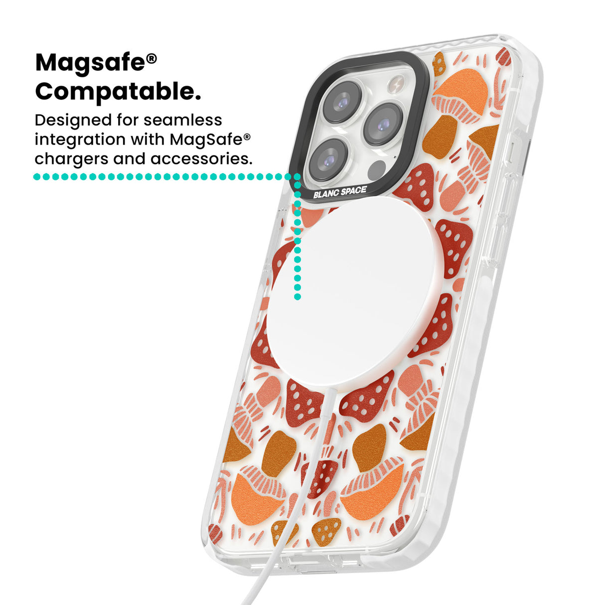 Mushroom Medley Magsafe Impact Phone Case for iPhone 13 Pro, iPhone 14 Pro, iPhone 15 Pro