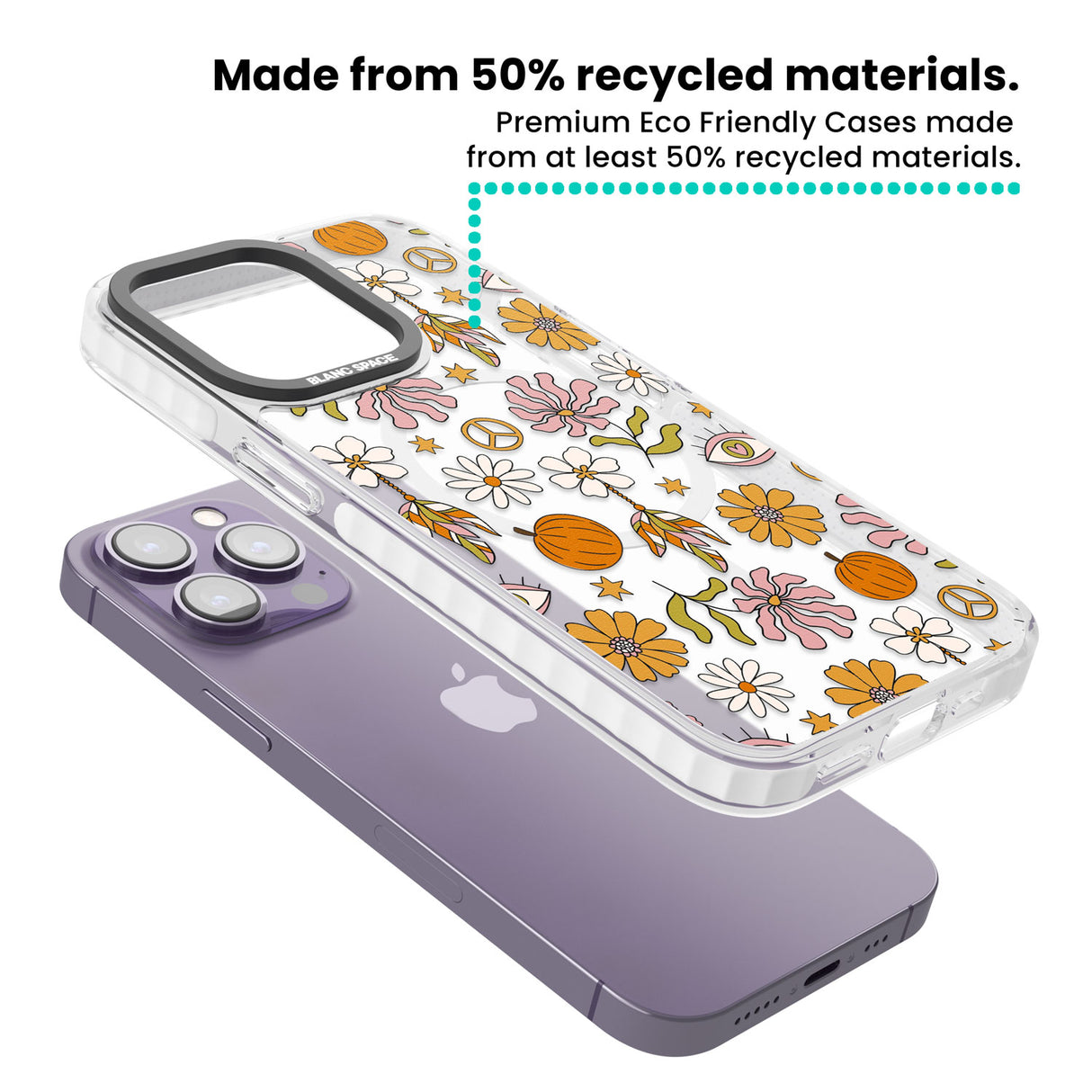 Retro Boho Fall Floral Magsafe Impact Phone Case for iPhone 13 Pro, iPhone 14 Pro, iPhone 15 Pro