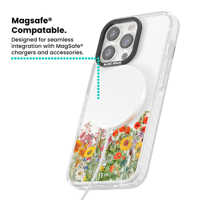 Personalised Summer Wildflowers Magsafe Impact Phone Case for iPhone 13 Pro, iPhone 14 Pro, iPhone 15 Pro