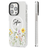 Personalised April Wildfowers Magsafe Impact Phone Case for iPhone 13 Pro, iPhone 14 Pro, iPhone 15 Pro