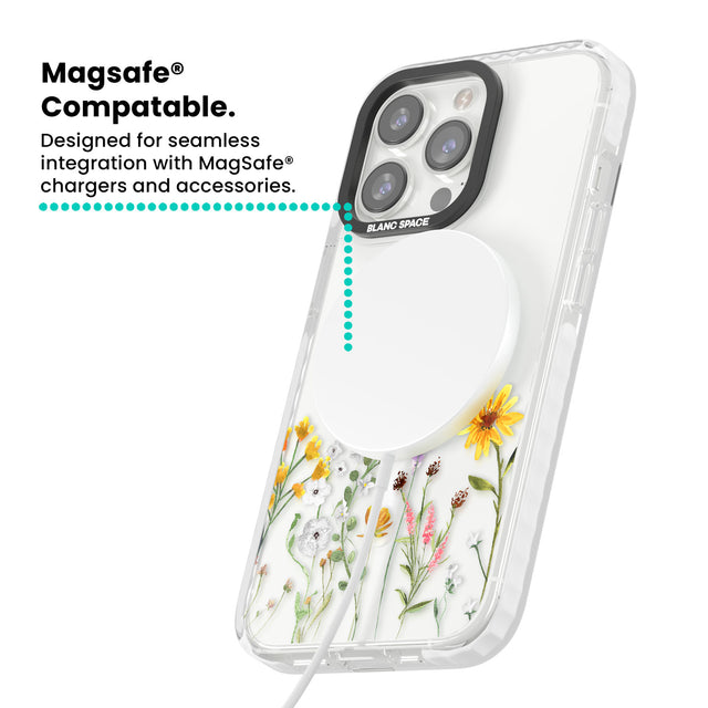 Personalised April Wildfowers Magsafe Impact Phone Case for iPhone 13 Pro, iPhone 14 Pro, iPhone 15 Pro