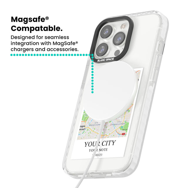 Personalised World Map Magsafe Impact Phone Case for iPhone 13 Pro, iPhone 14 Pro, iPhone 15 Pro