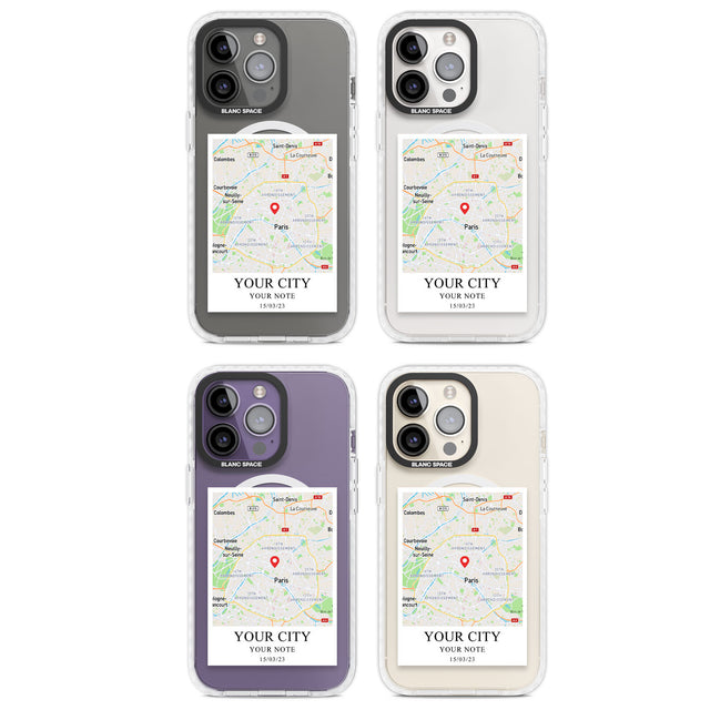 Personalised World Map Magsafe Impact Phone Case for iPhone 13 Pro, iPhone 14 Pro, iPhone 15 Pro