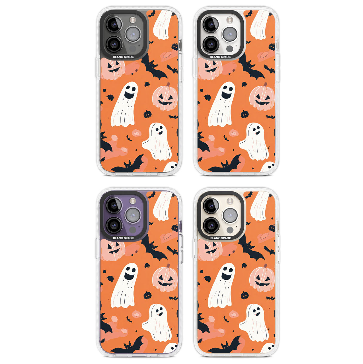 Orange Halloween Pattern Magsafe Impact Phone Case for iPhone 13 Pro, iPhone 14 Pro, iPhone 15 Pro