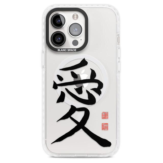 Japanese Kanji - Love Magsafe Impact Phone Case for iPhone 13 Pro, iPhone 14 Pro, iPhone 15 Pro