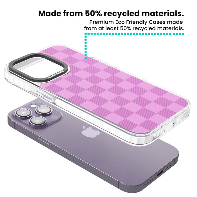 BUBBLEGUM CHECKERED Clear Impact Phone Case for iPhone 13 Pro, iPhone 14 Pro, iPhone 15 Pro