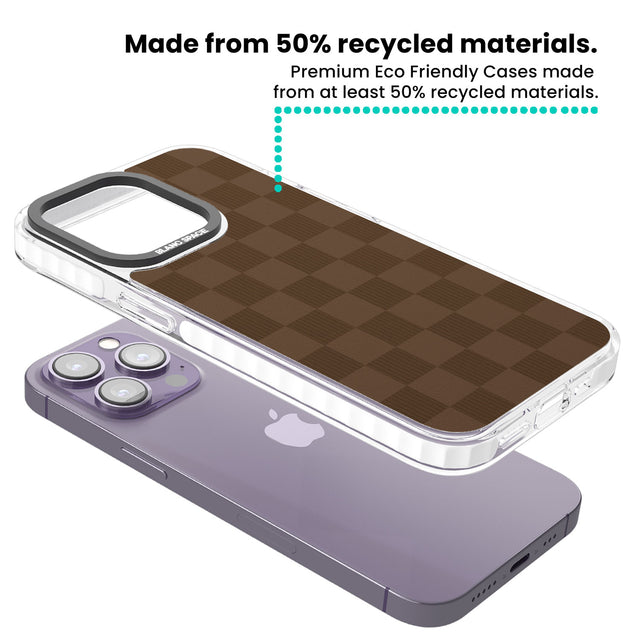 CHOCOLATE CHECKERED Clear Impact Phone Case for iPhone 13 Pro, iPhone 14 Pro, iPhone 15 Pro