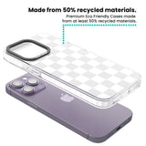 WHITE CHECKERED Clear Impact Phone Case for iPhone 13 Pro, iPhone 14 Pro, iPhone 15 Pro