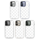 WHITE CHECKERED Clear Impact Phone Case for iPhone 13 Pro, iPhone 14 Pro, iPhone 15 Pro