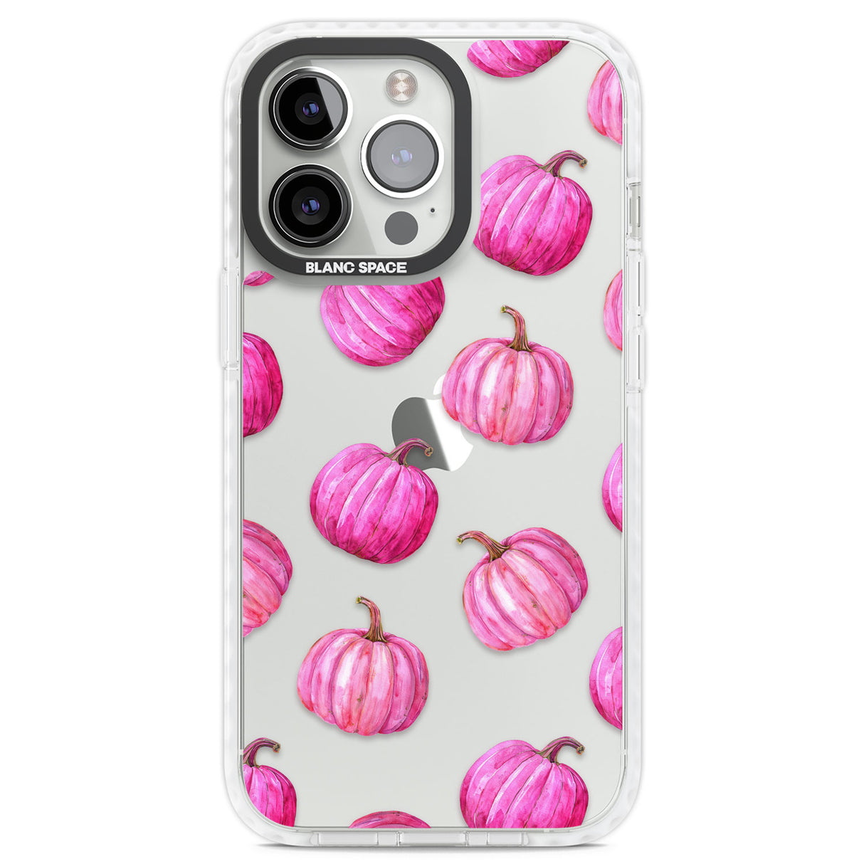 Pink Pumpkins Clear Impact Phone Case for iPhone 13 Pro, iPhone 14 Pro, iPhone 15 Pro