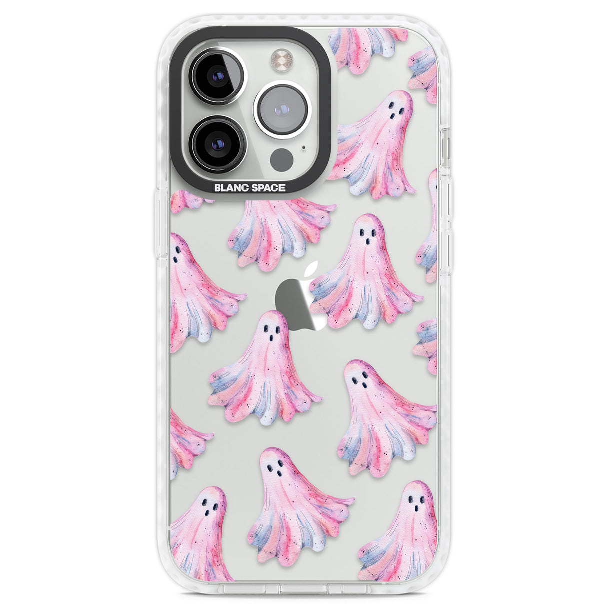 Pink Ghosts Clear Impact Phone Case for iPhone 13 Pro, iPhone 14 Pro, iPhone 15 Pro