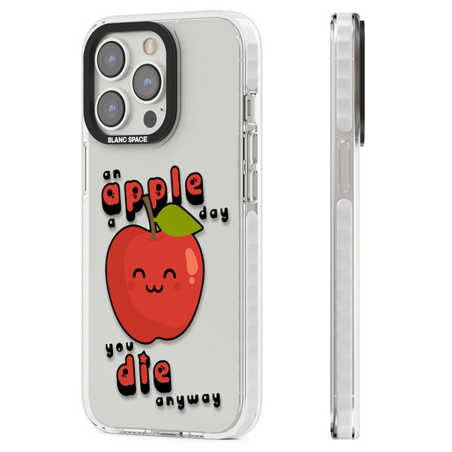 An Apple a Day Clear Impact Phone Case for iPhone 13 Pro, iPhone 14 Pro, iPhone 15 Pro