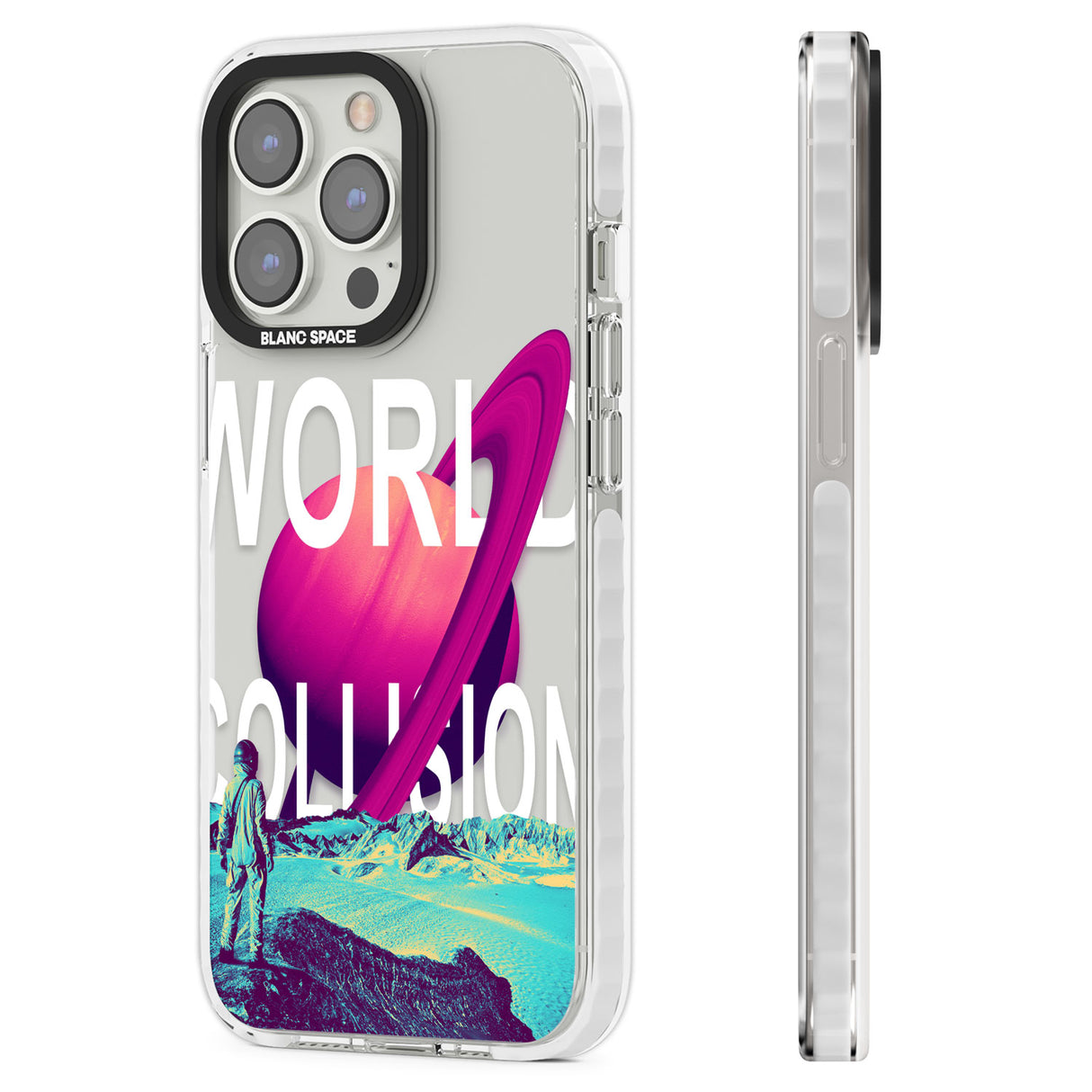 World Collision Clear Impact Phone Case for iPhone 13 Pro, iPhone 14 Pro, iPhone 15 Pro