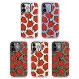 Strawberry Pattern Clear Impact Phone Case for iPhone 13 Pro, iPhone 14 Pro, iPhone 15 Pro