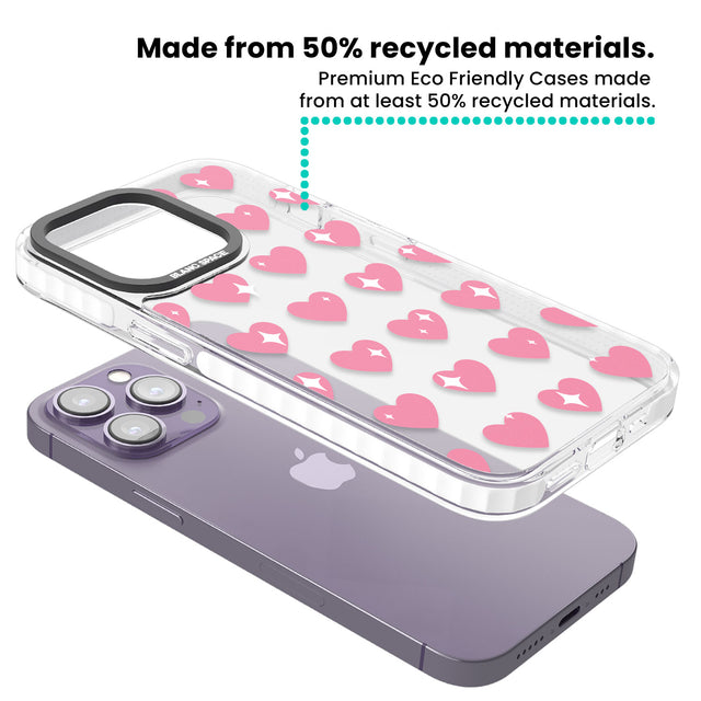 Sweet Hearts Clear Impact Phone Case for iPhone 13 Pro, iPhone 14 Pro, iPhone 15 Pro