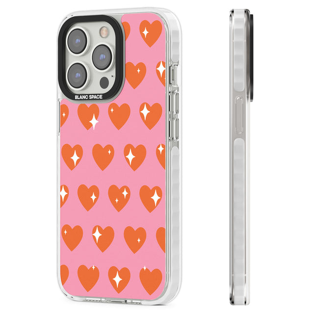 Sweet Hearts (Sunset) Clear Impact Phone Case for iPhone 13 Pro, iPhone 14 Pro, iPhone 15 Pro