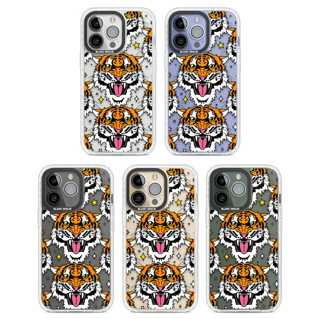 Fierce Jungle Tigers Clear Impact Phone Case for iPhone 13 Pro, iPhone 14 Pro, iPhone 15 Pro