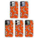 Colourful Crane Pattern (Orange) Clear Impact Phone Case for iPhone 13 Pro, iPhone 14 Pro, iPhone 15 Pro