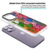 Multicolour Liberty Pattern Clear Impact Phone Case for iPhone 13 Pro, iPhone 14 Pro, iPhone 15 Pro