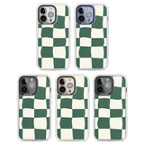 Green & Cream Wavy Check Clear Impact Phone Case for iPhone 13 Pro, iPhone 14 Pro, iPhone 15 Pro